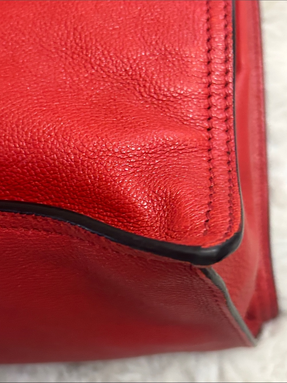 Prada Red Etiquette tote in Glacé calf leather GUC Retails $2200 with COA - Picture 7 of 17